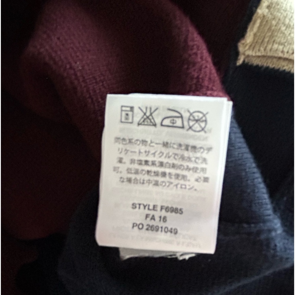 J. Crew Colorblock Crewneck Hi Low Sweater Maroon Tan Navy Size XS - Picture 7 of 10